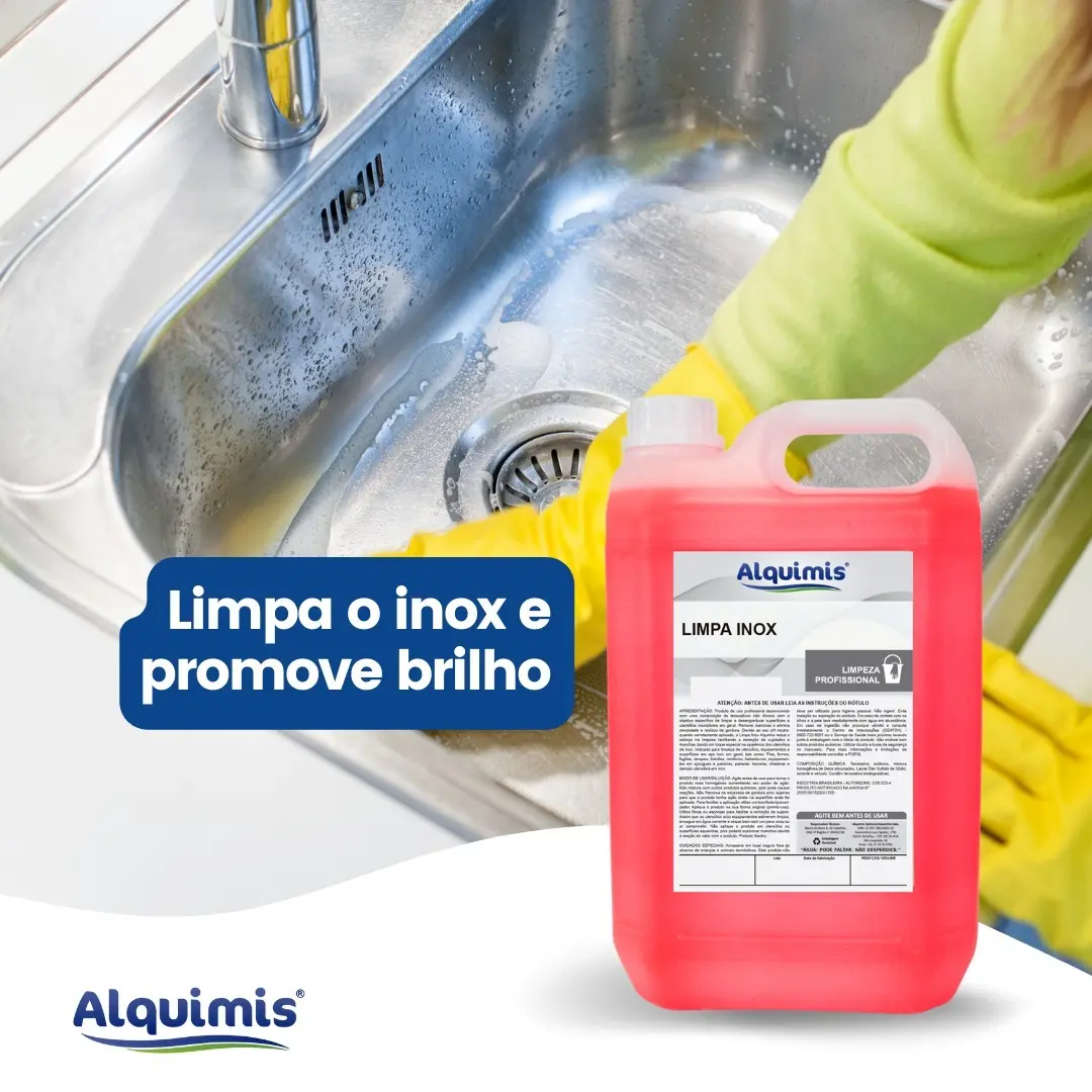 Limpa Inox Profissional Alquimis - Limpa o inox e promove brilho