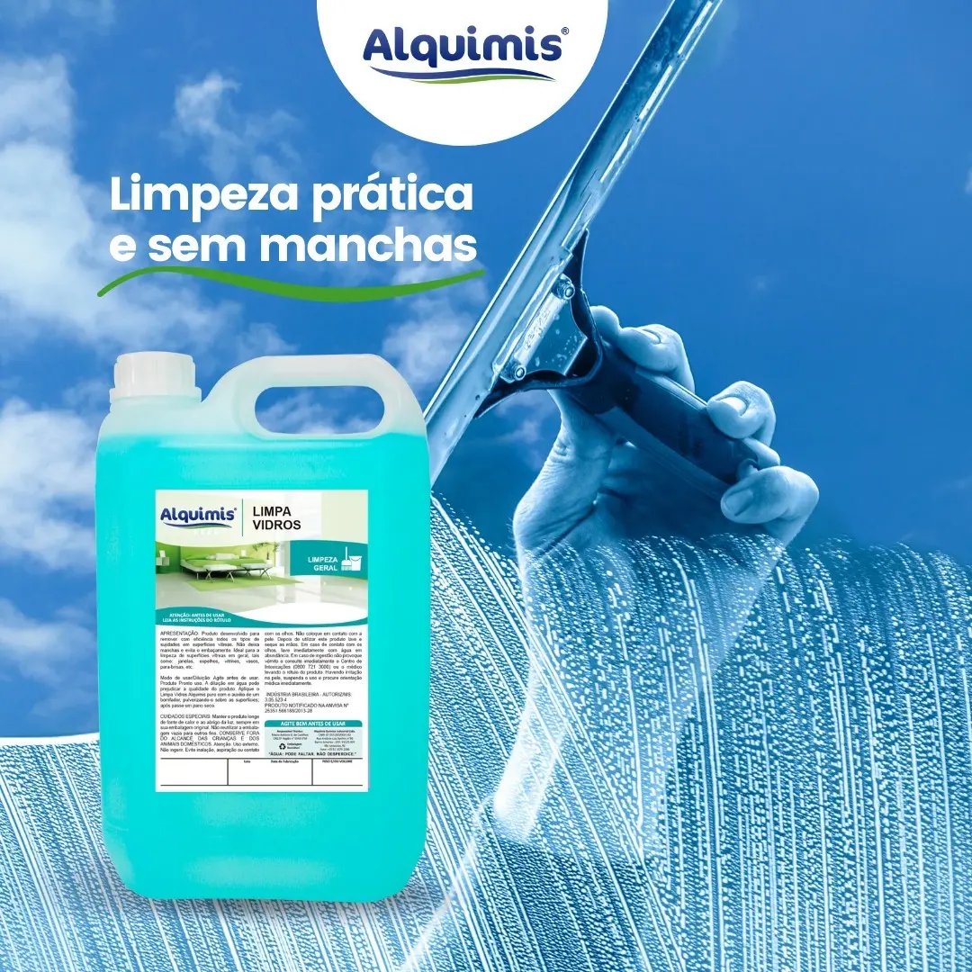 Limpa Vidros Alquimis 5L - Limpeza prática e sem manchas